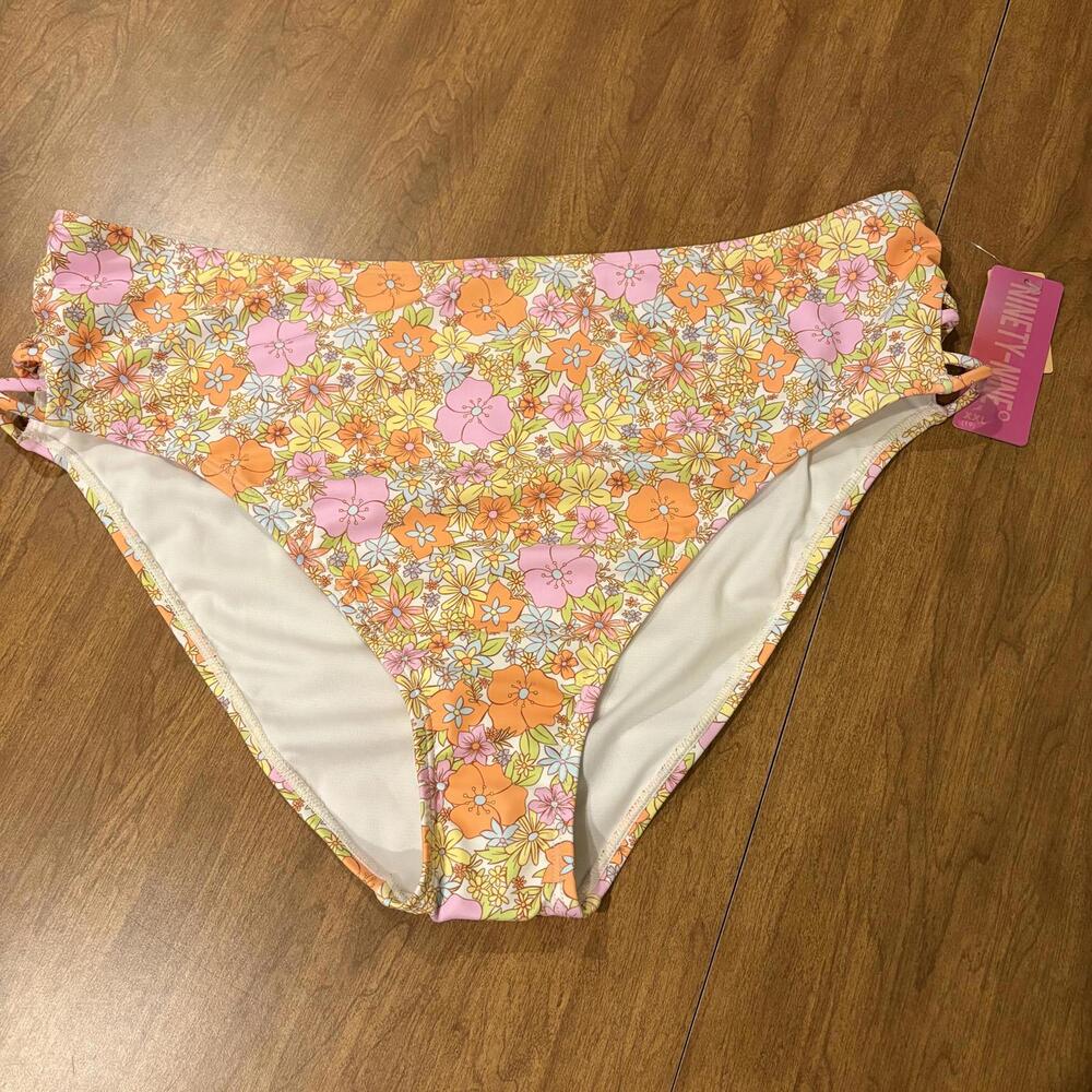 Ninety Nine Floral High Waist Bikini Bottoms XX Large Retro Summer Cheeky NWT